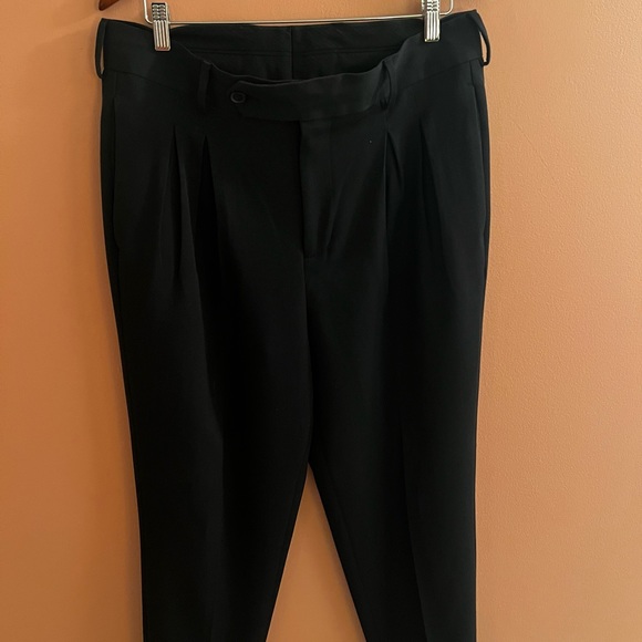 Nordstrom Open Edit Men’s Trousers. Black Double Pleated. Size: 34 x 32. - Picture 4 of 7